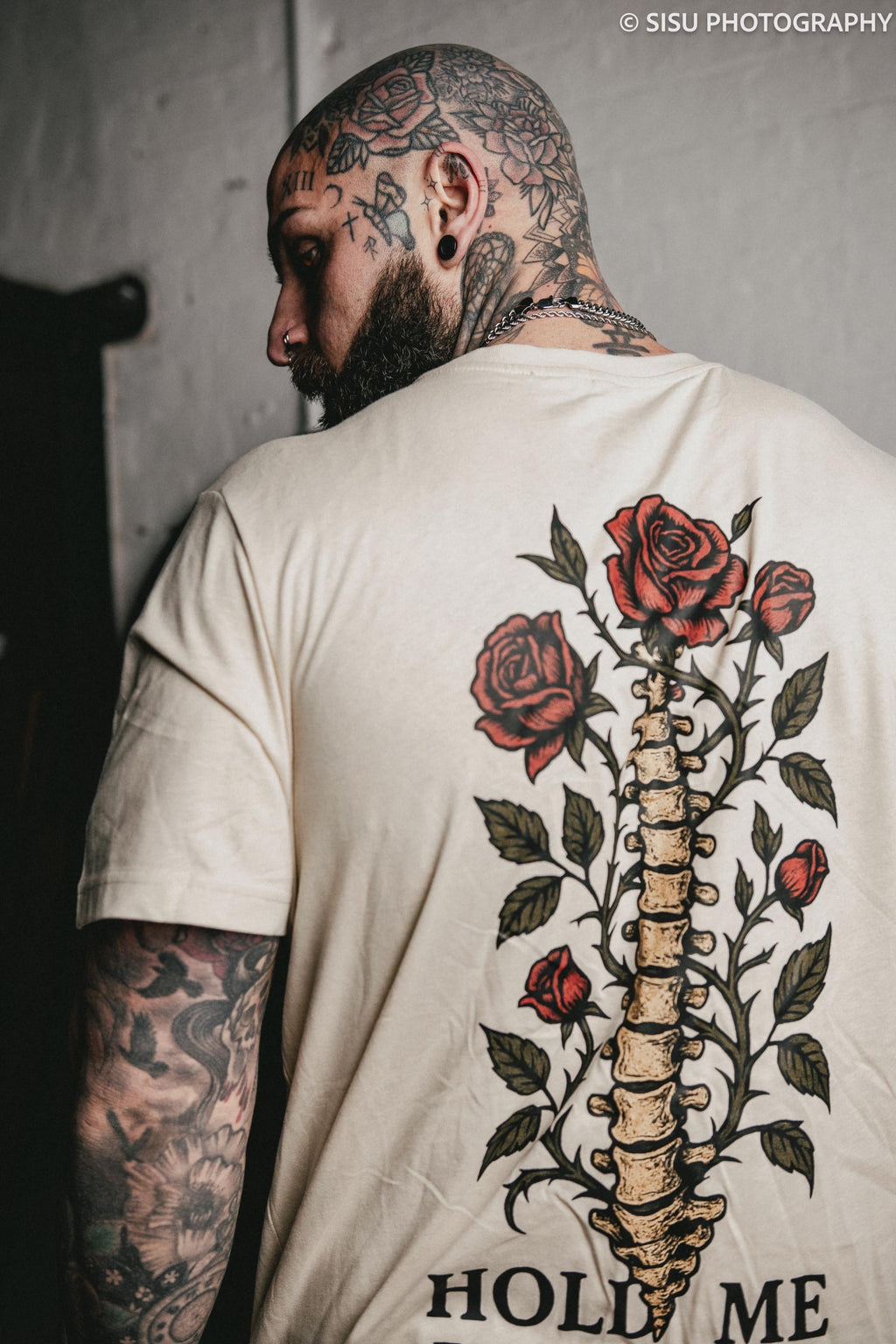 Hold Me Upright – Unisex Organic Cotton T-Shirt (Natural Beige)