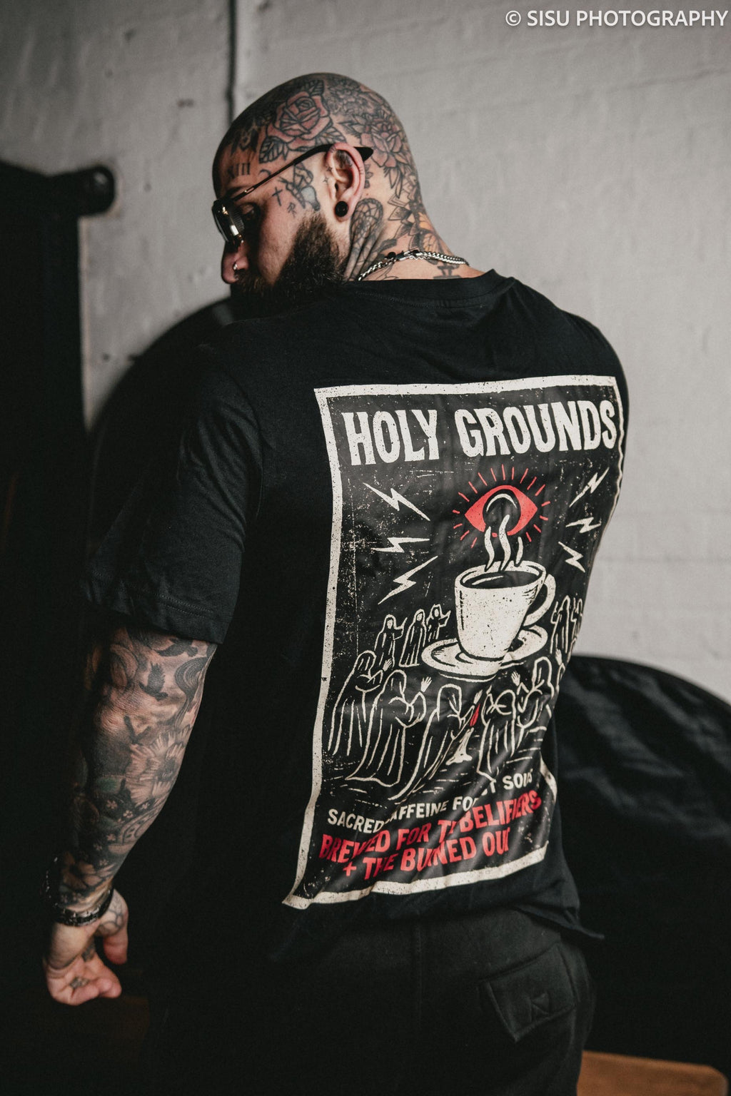 Holy Grounds Coffee - Short sleeve black t-shirt