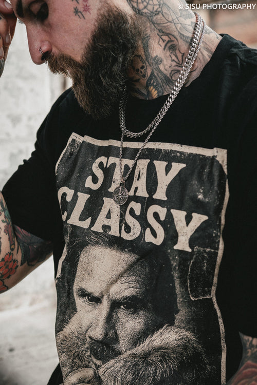 Anchorman "Stay Classy" T-Shirt – Vintage Ron Burgundy Graphic Tee