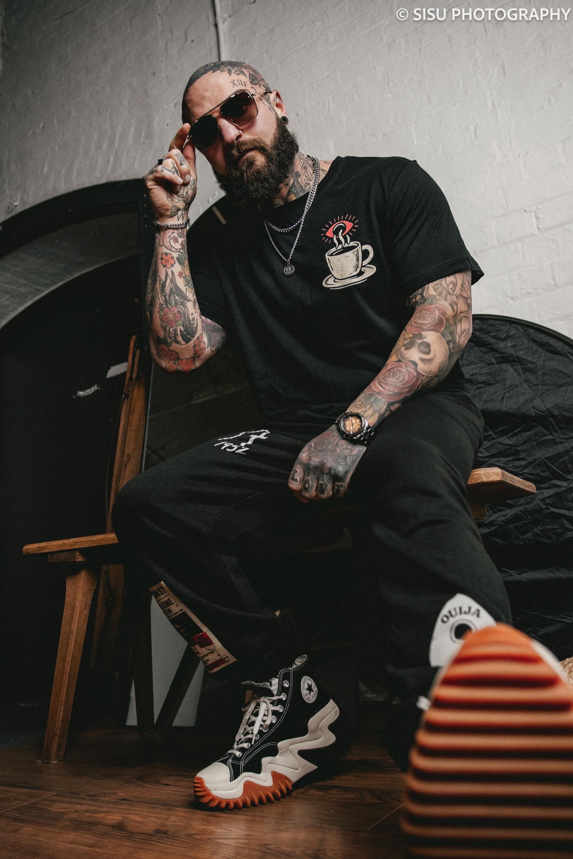Holy Grounds Coffee - Short sleeve black t-shirt