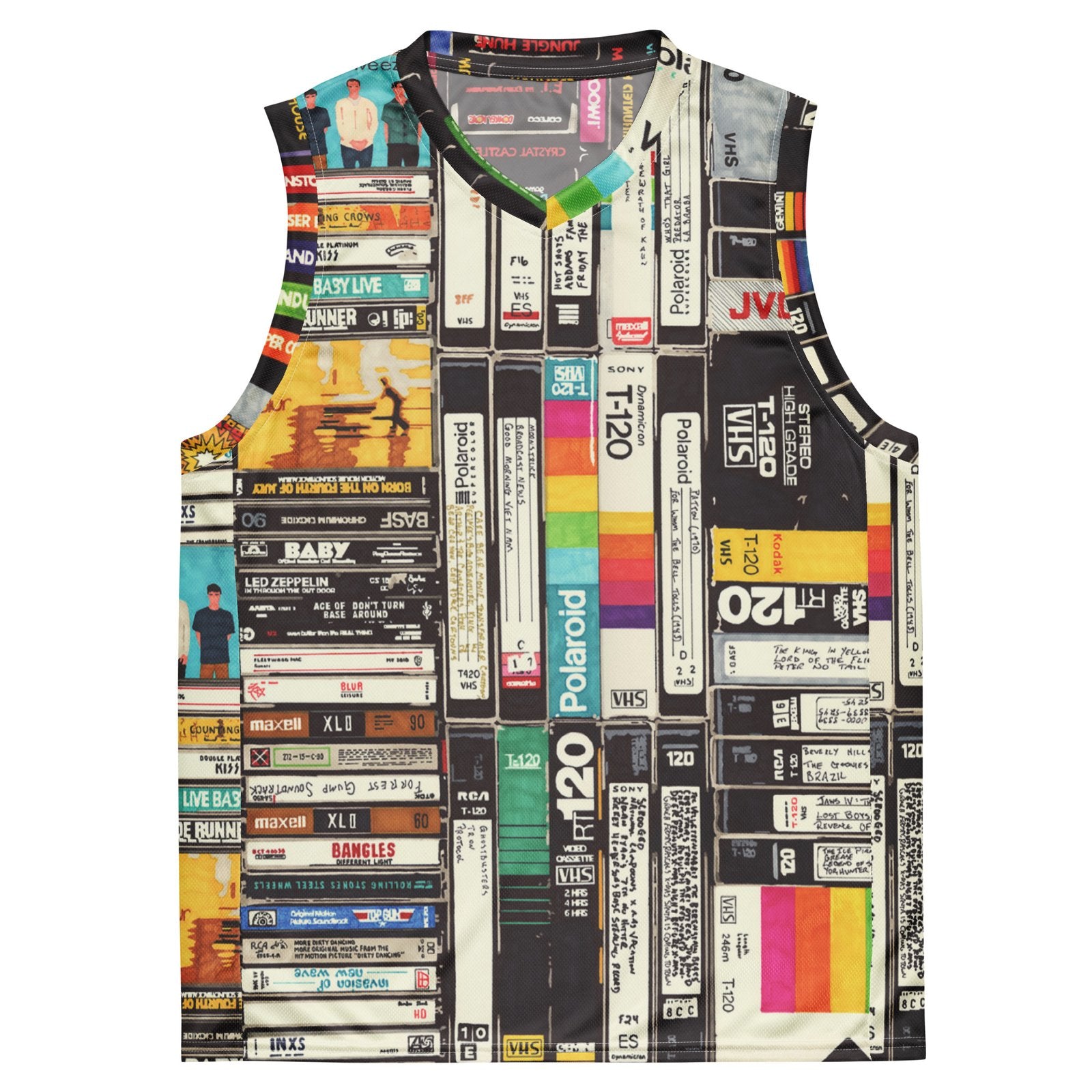 Retro VHS & Atari Basketball Vest - Eco-Friendly Recycled Polyester Jersey