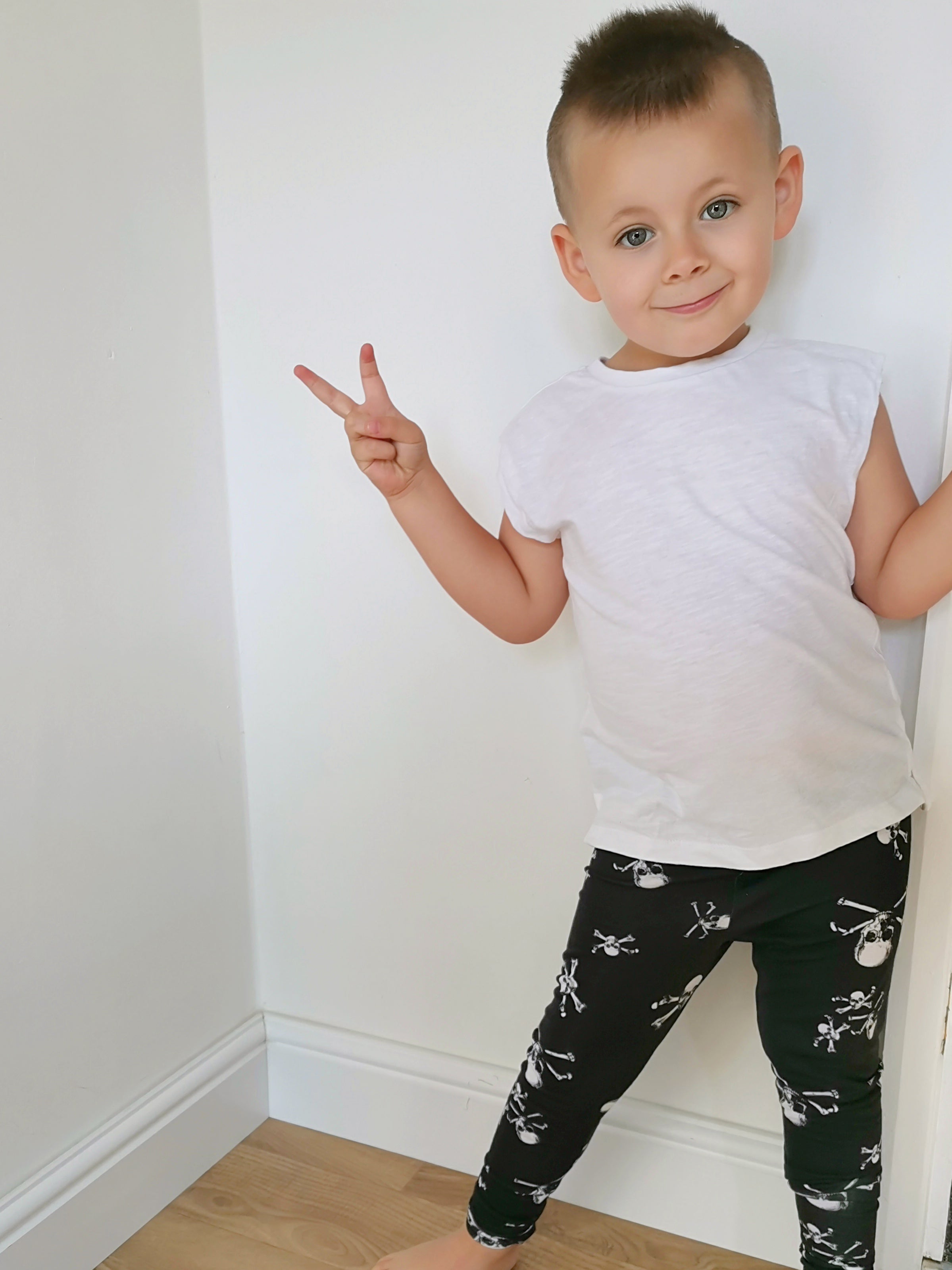 Kids Skull All Over Print Leggings