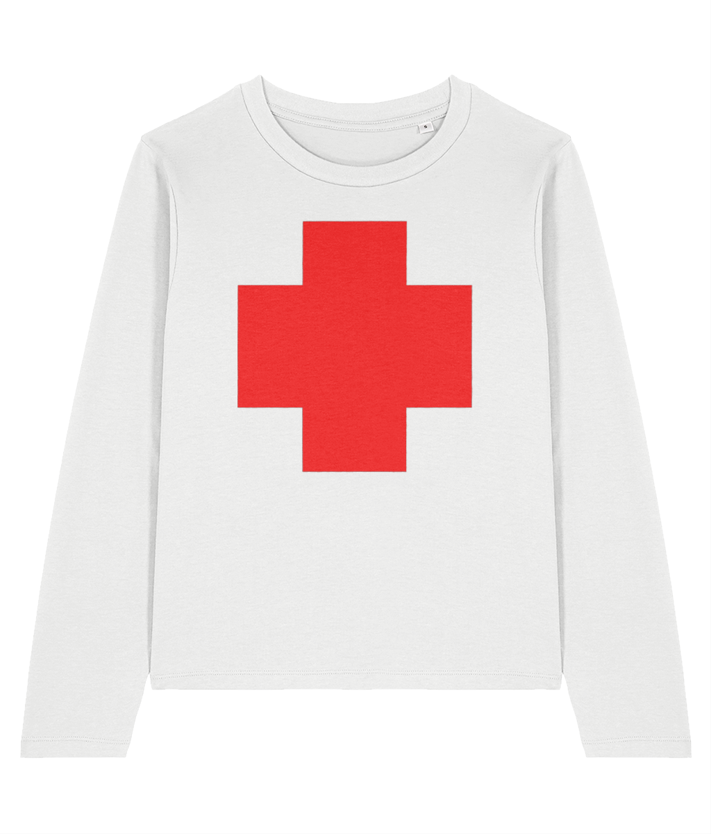 Rachel Green "Red Cross" Long Sleeve Tee – 100% Organic Cotton ‘90s Icon Look