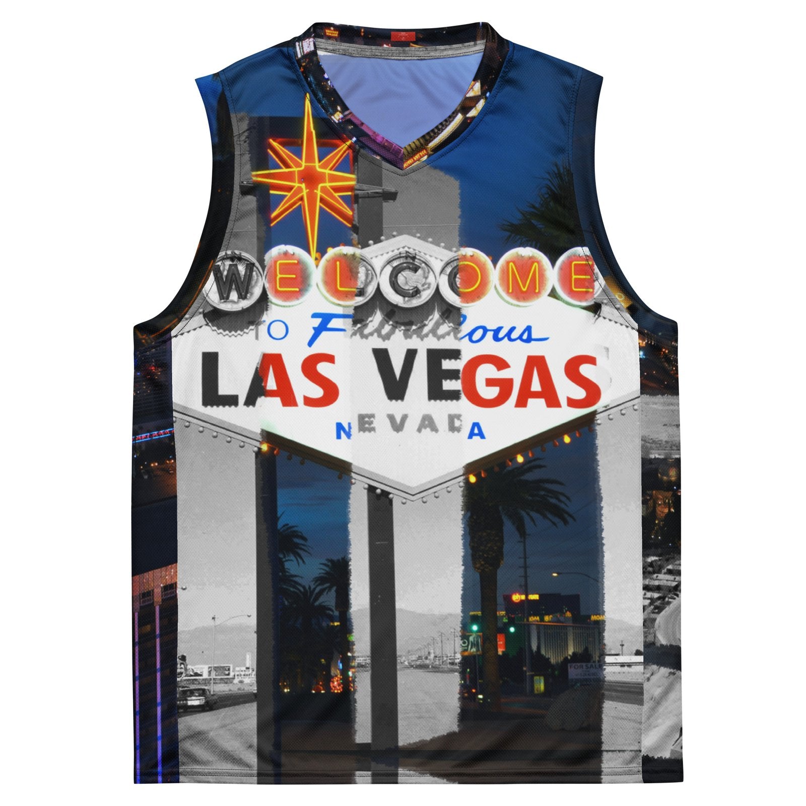 Las Vegas Recycled unisex basketball jersey - Then and Now