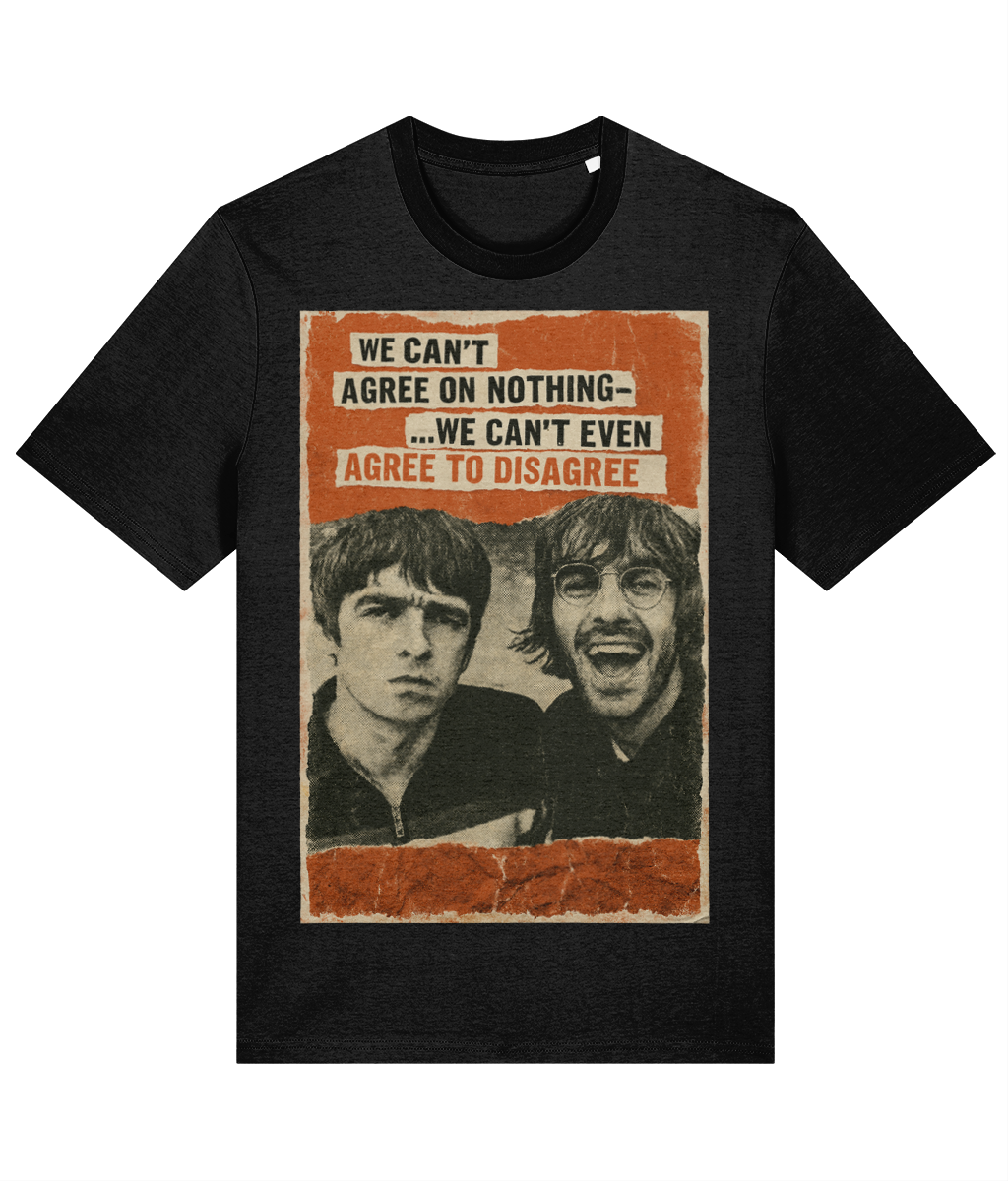 Oasis Gallagher Brothers T-Shirt - 100% Cotton - Britpop Inspired