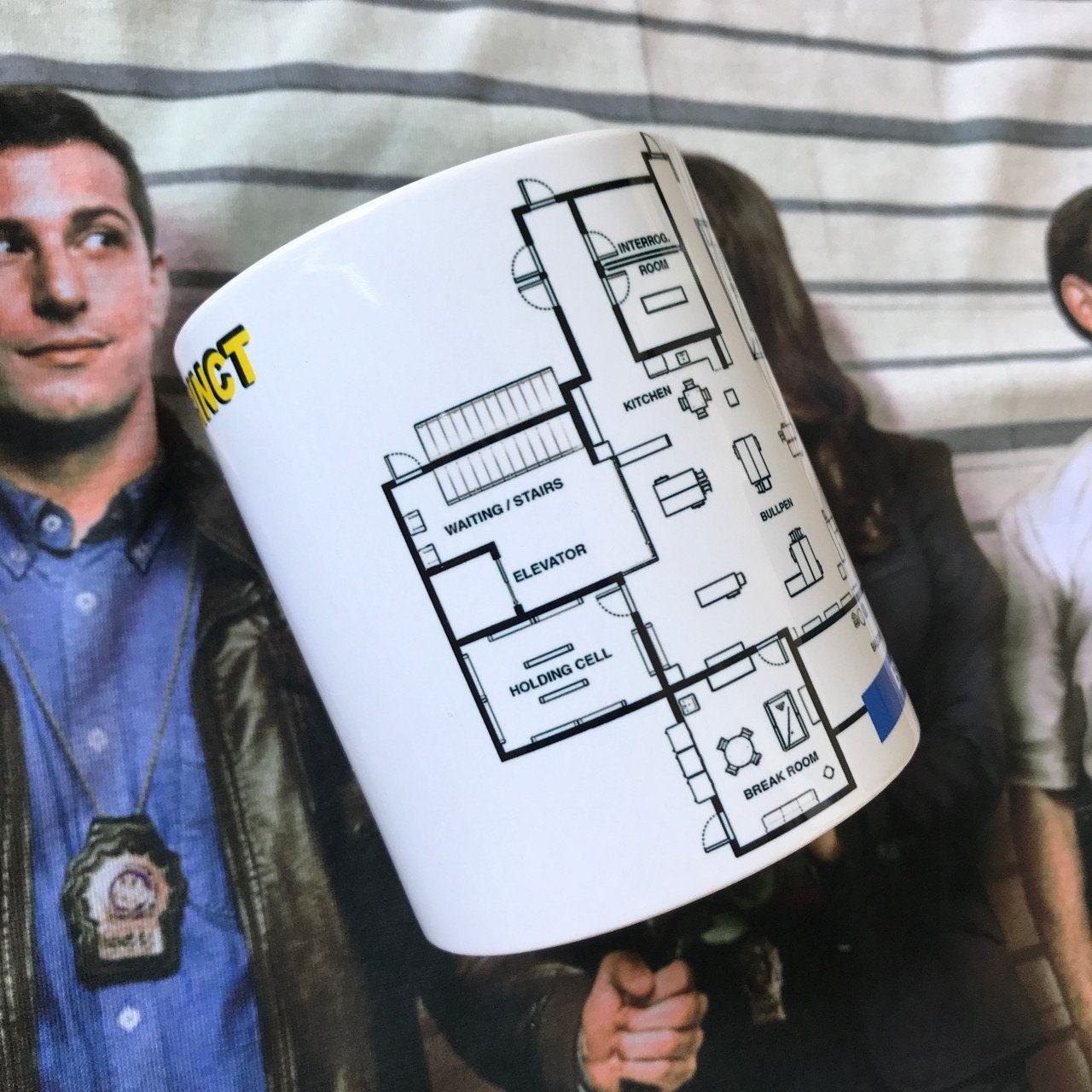 Brooklyn Nine Nine Glossy Mug - Precinct Floorplan New York