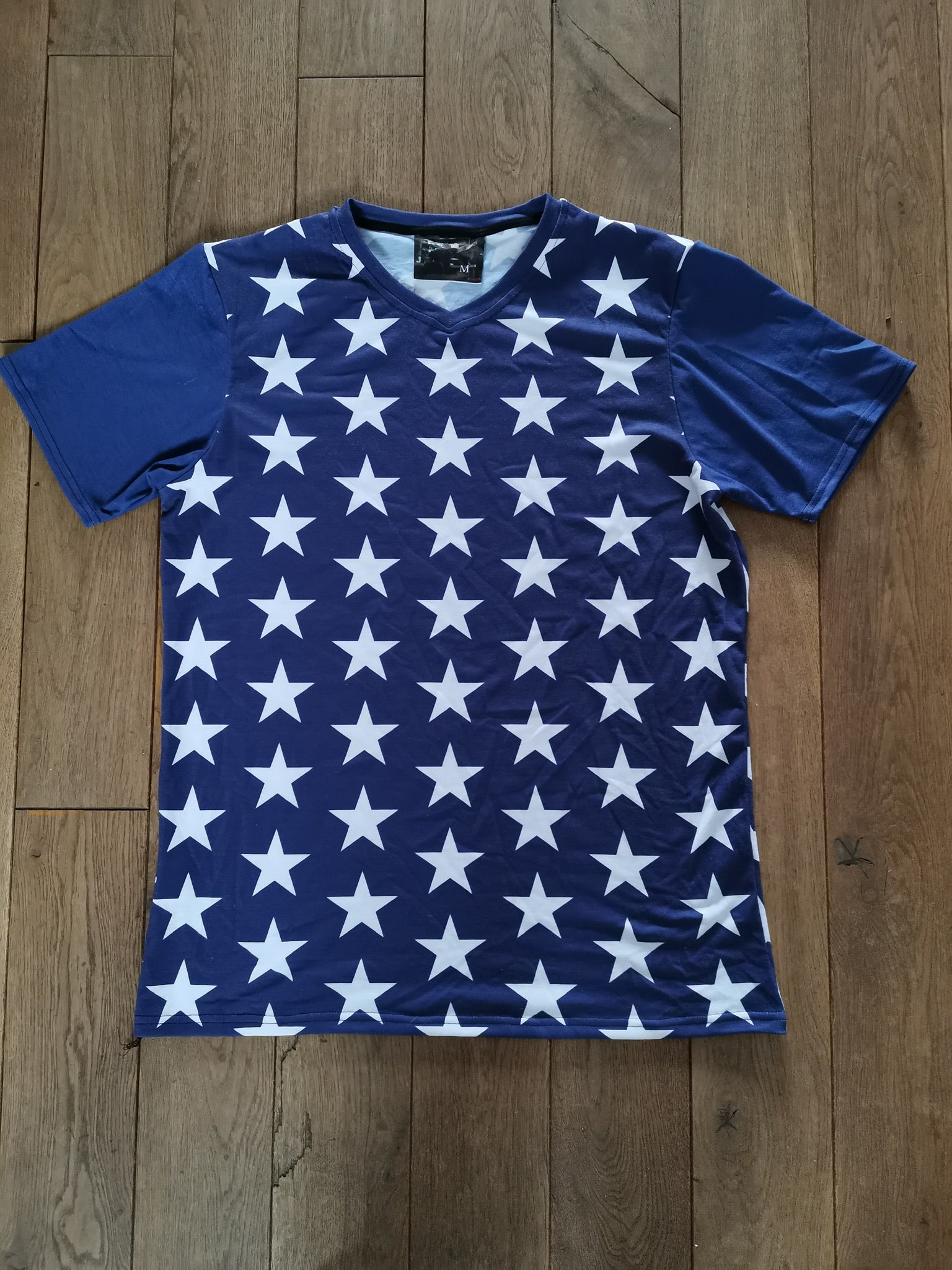 Stars Navy V Neck t-shirt - Fight Club, Brad Pitt cosplay