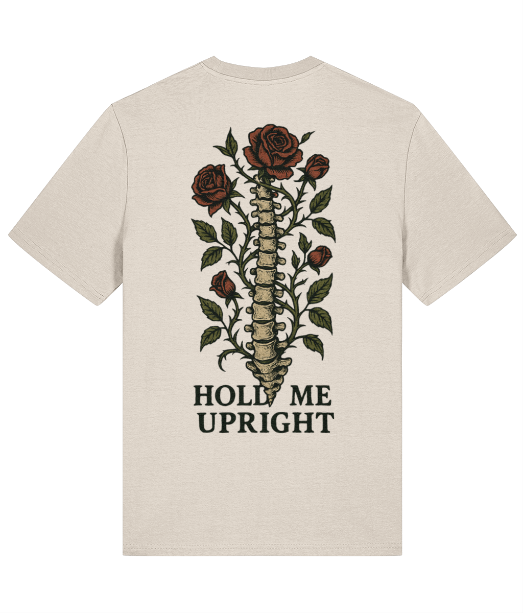 Hold Me Upright – Unisex Organic Cotton T-Shirt (Natural Beige)