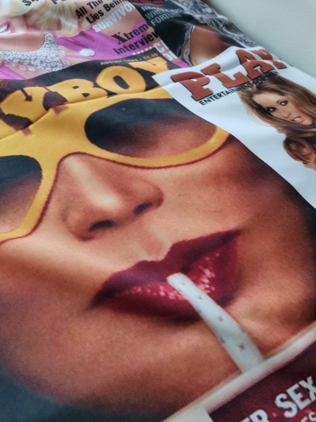 Playboy Magazines Collage Duvet Cover - Handmade Hand Stitched Bedding