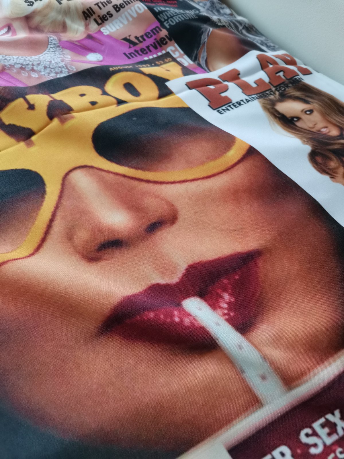 Playboy Magazines Collage Duvet Cover - Handmade Hand Stitched Bedding