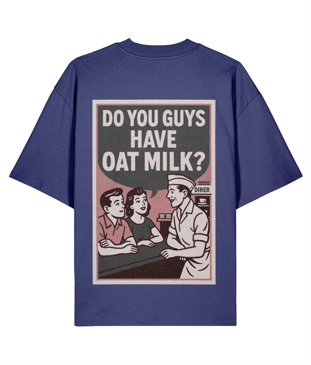 Oat Milk Diner Unisex Oversized High Neck T-Shirt