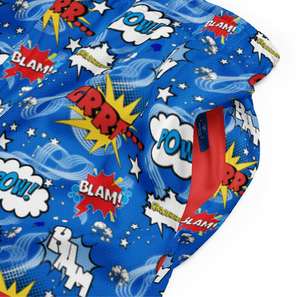 Comic Pop Mesh Shorts – Recycled Polyester, Lightweight & Breathable