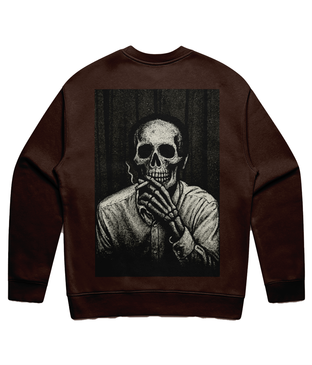 Smoking Skull Sweatshirt – Unisex Relaxed Fit Crewneck | Arctic Monkeys Inspired