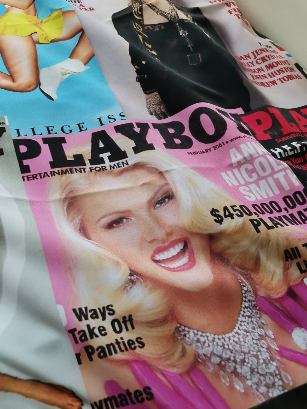 Playboy Magazines Collage Duvet Cover - Handmade Hand Stitched Bedding