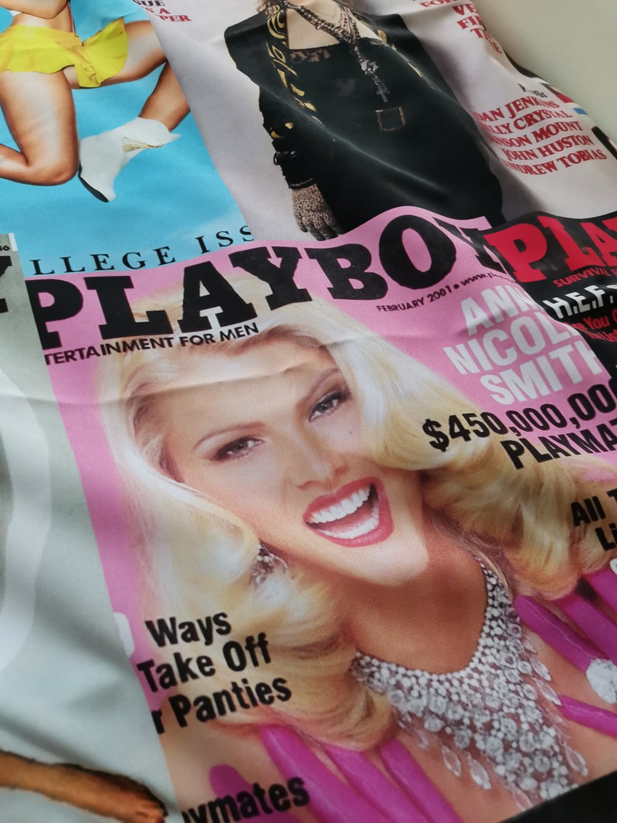 Playboy Magazines Collage Duvet Cover - Handmade Hand Stitched Bedding