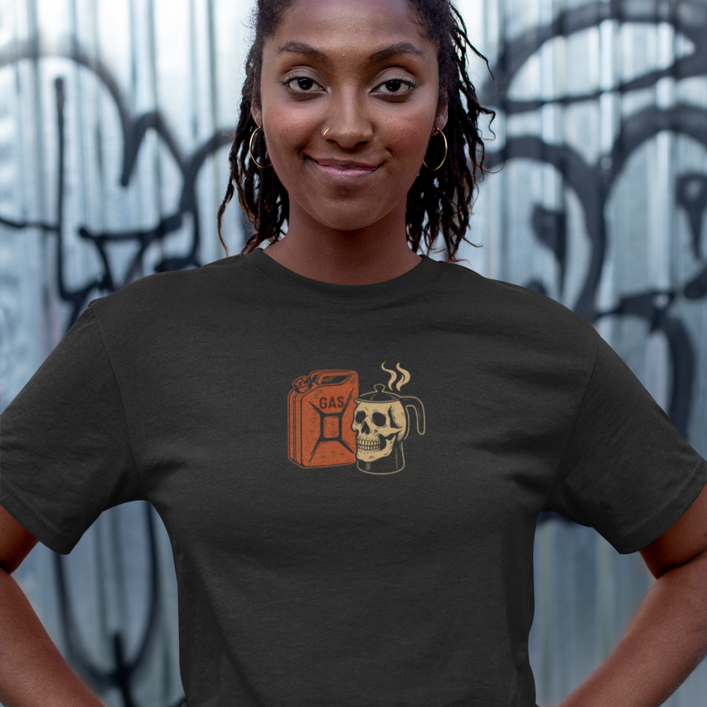 Always Open Gasoline & Coffee Women’s Heavy Faded Crop T-Shirt