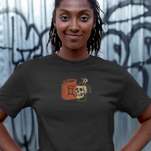 Always Open Gasoline & Coffee Women’s Heavy Faded Crop T-Shirt