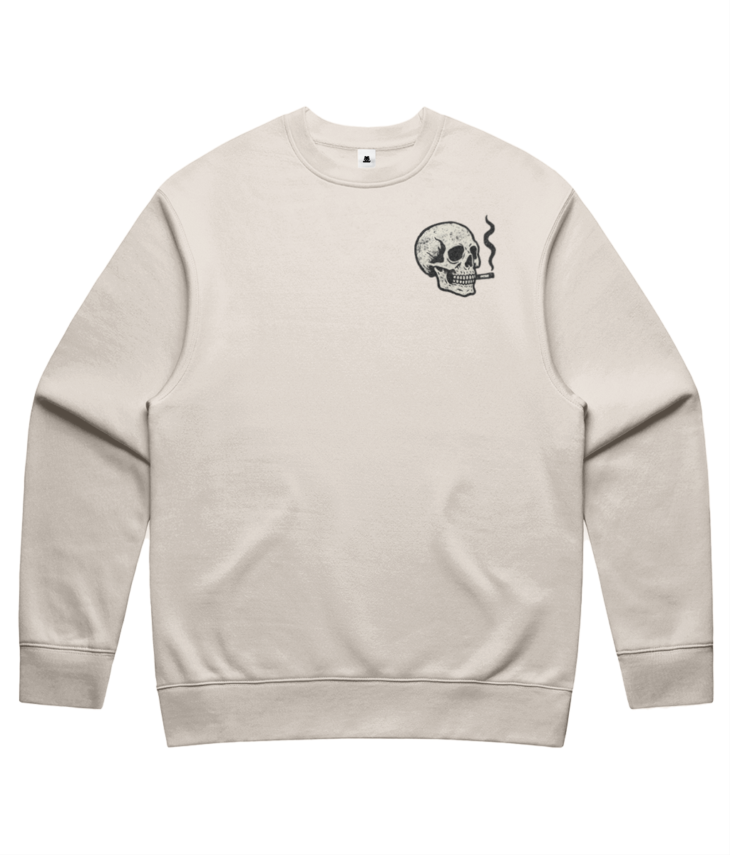 Smoking Skull Sweatshirt – Unisex Relaxed Fit Crewneck | Arctic Monkeys Inspired