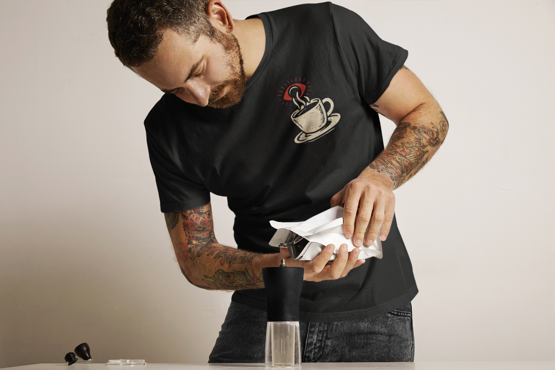 Holy Grounds Coffee - Short sleeve black t-shirt