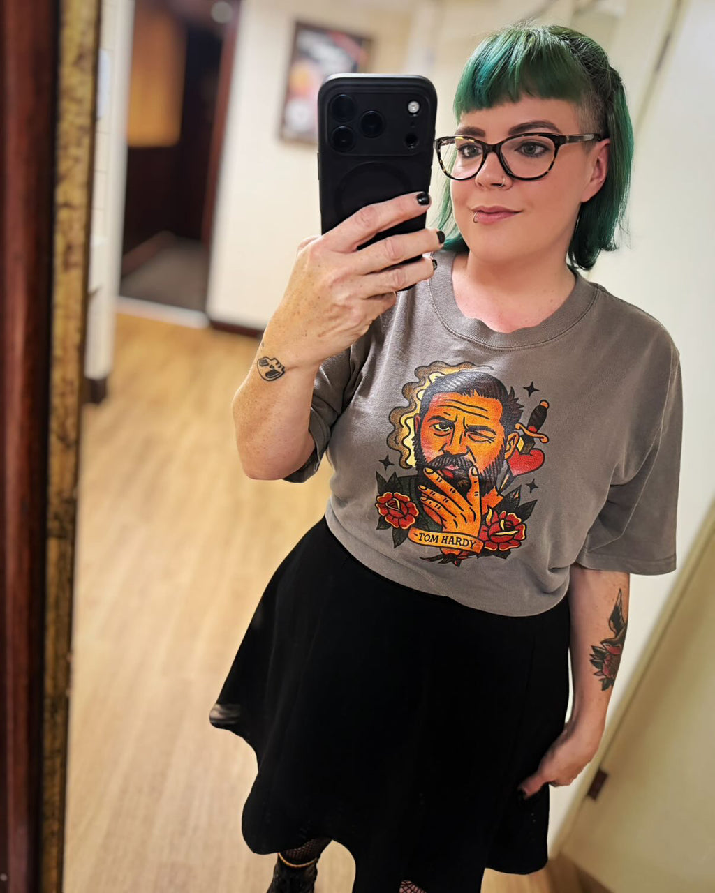 Tom Hardy Inspired Tattoo Graphic Women’s Heavy Faded T-Shirt