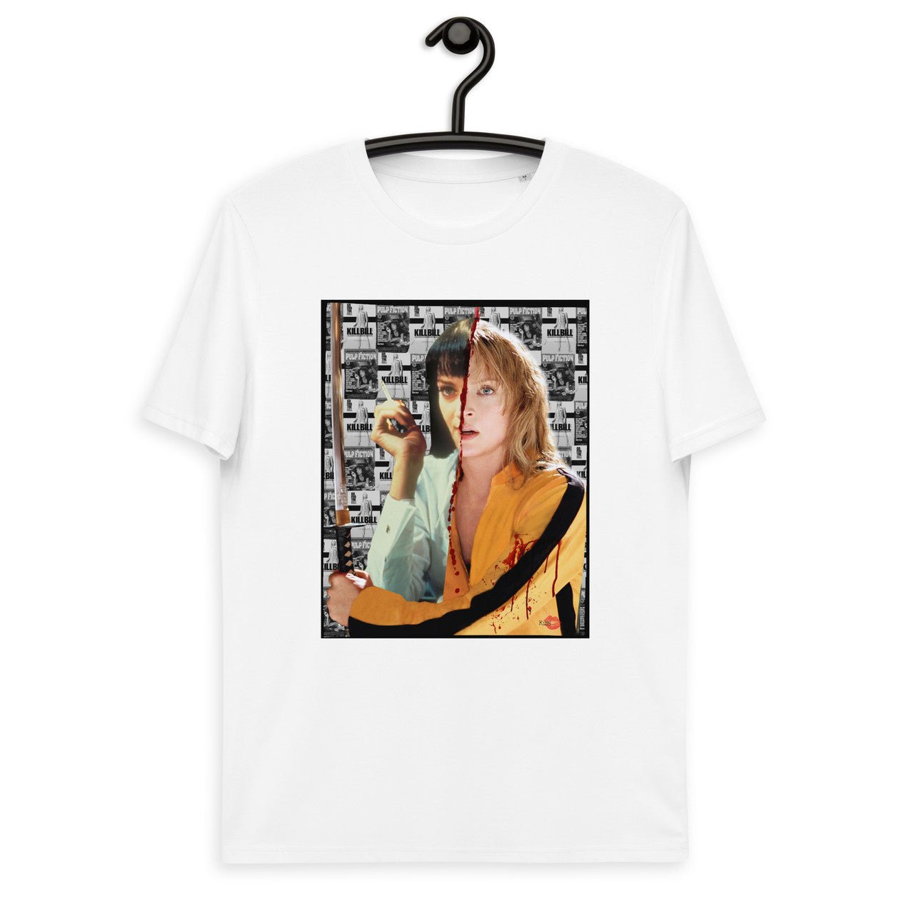 Split Fiction Unisex organic cotton t-shirt - Mia Wallace Uma Thurman
