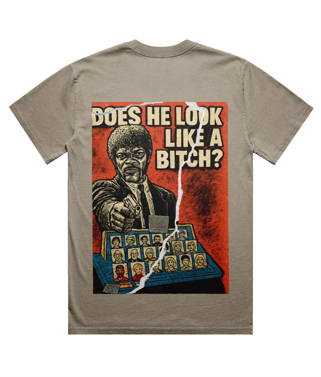 Pulp Fiction Jules Unisex Heavy Faded Tee - Guess Who - Alternative Graphic