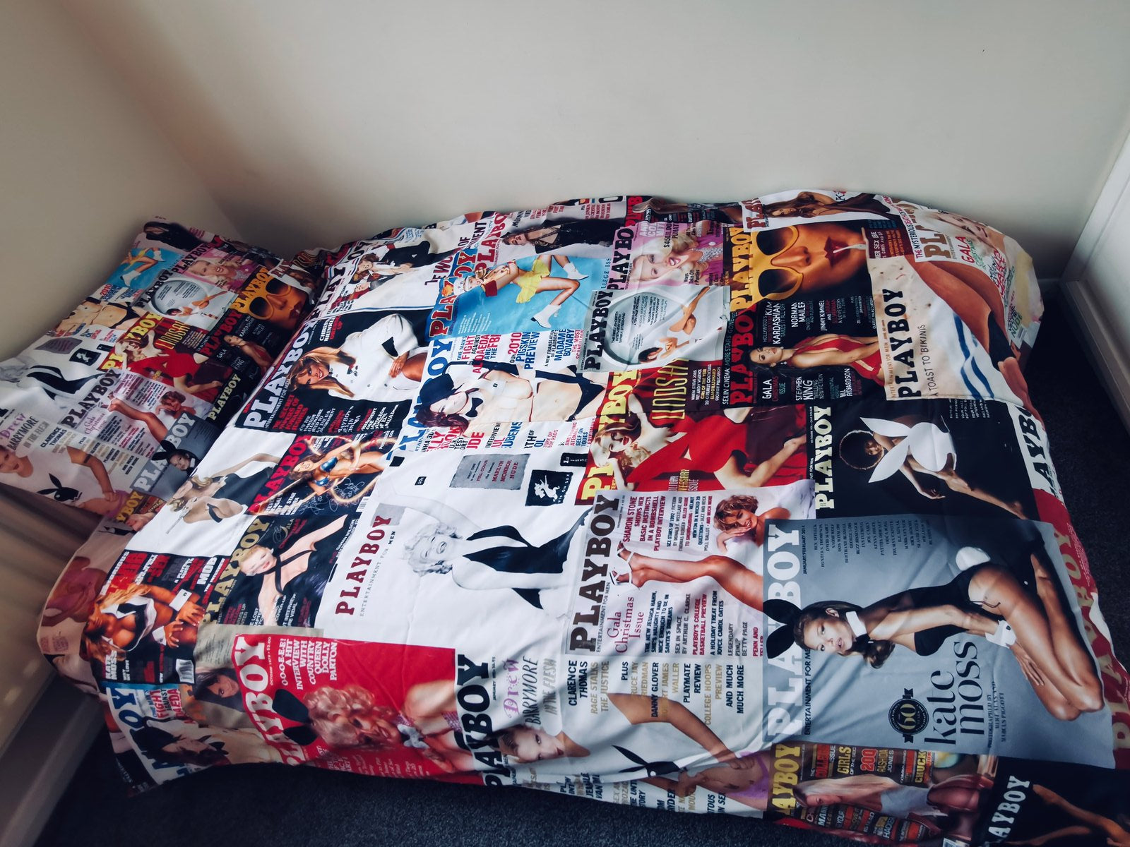 Playboy Magazines Collage Duvet Cover - Handmade Hand Stitched Bedding
