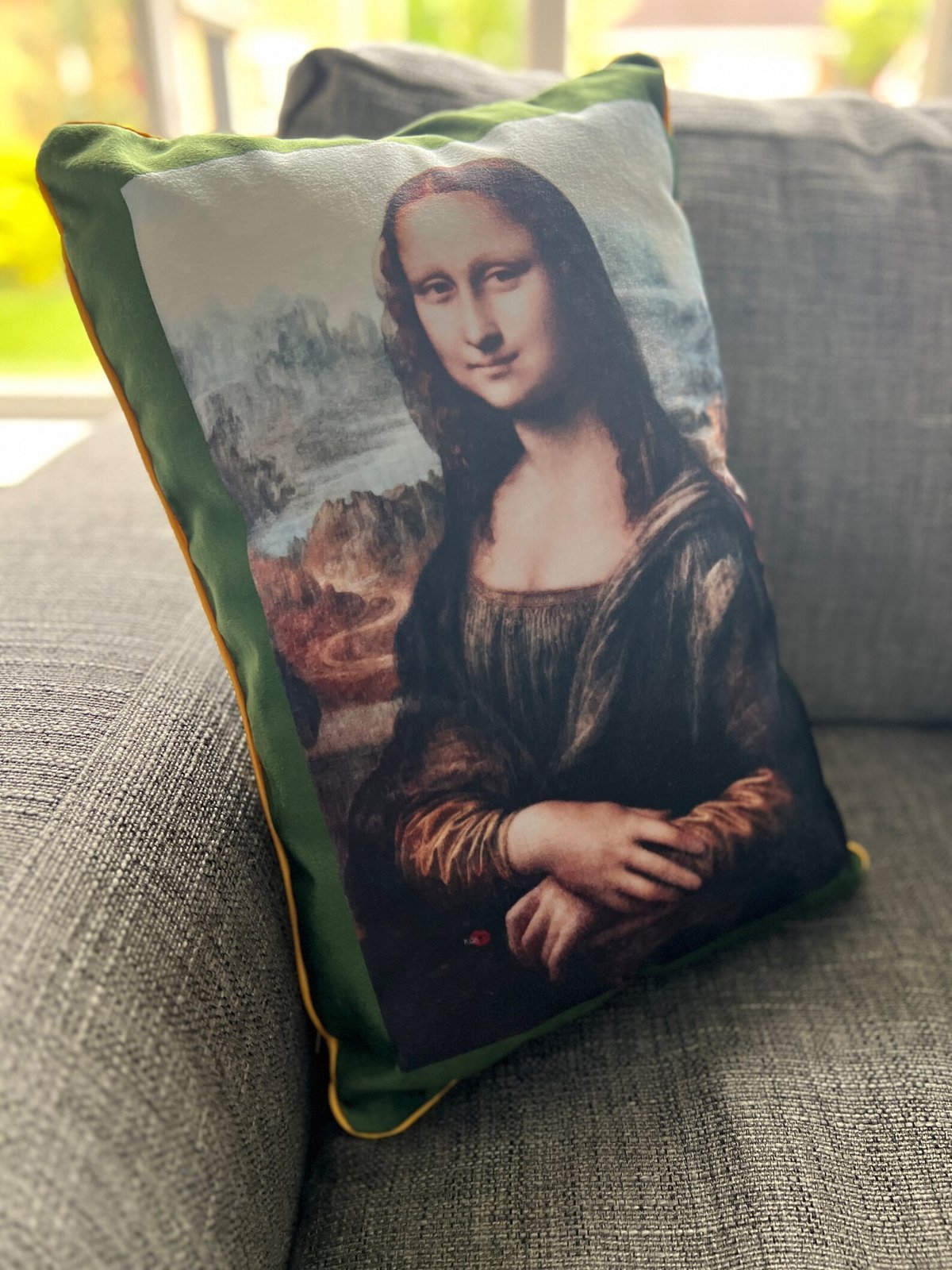 Mona Lisa Velvet Cushion - Friends Monica Geller Inspired Decor