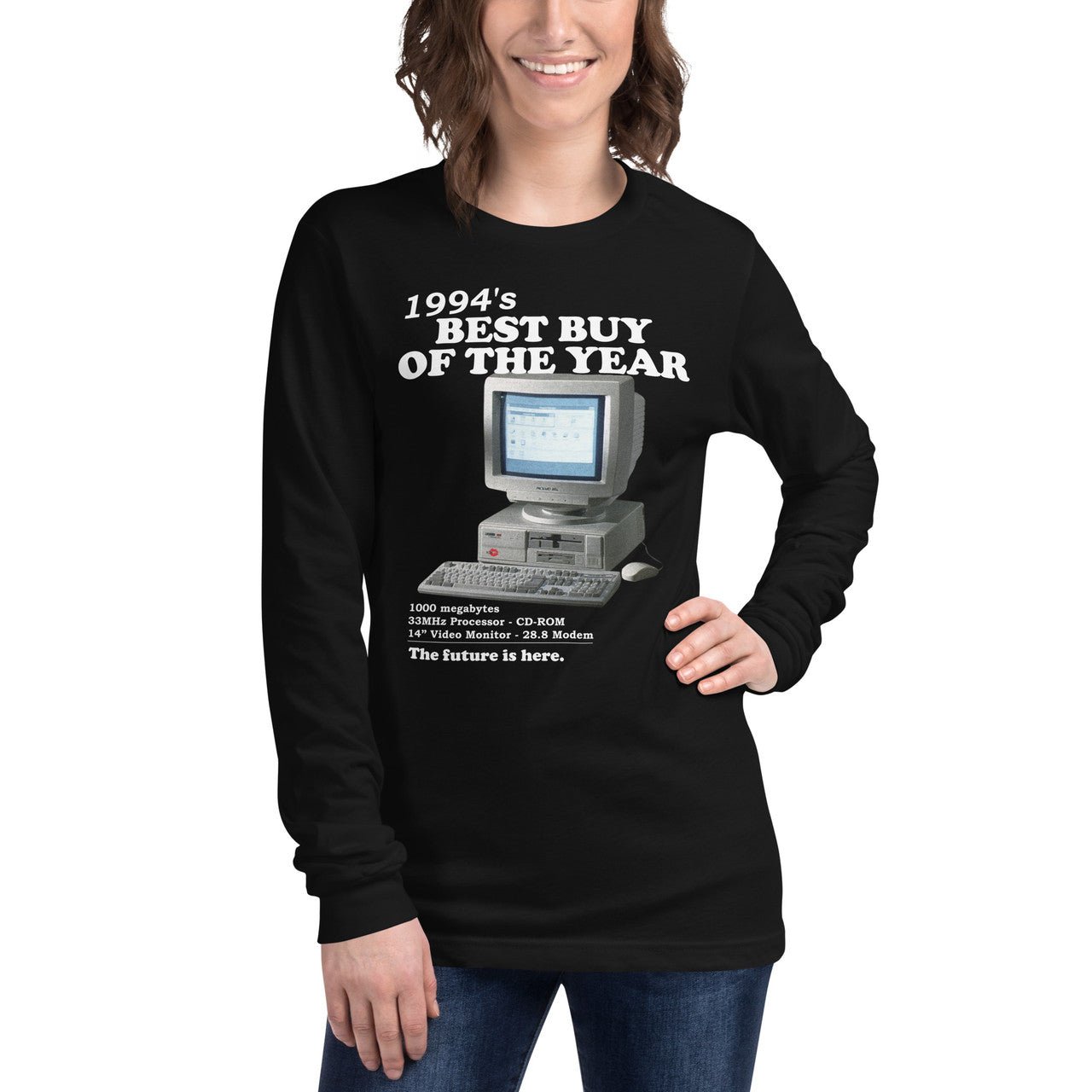 1994's Best Buy Computer KiSS Unisex Long Sleeve Tee - Retro Computer