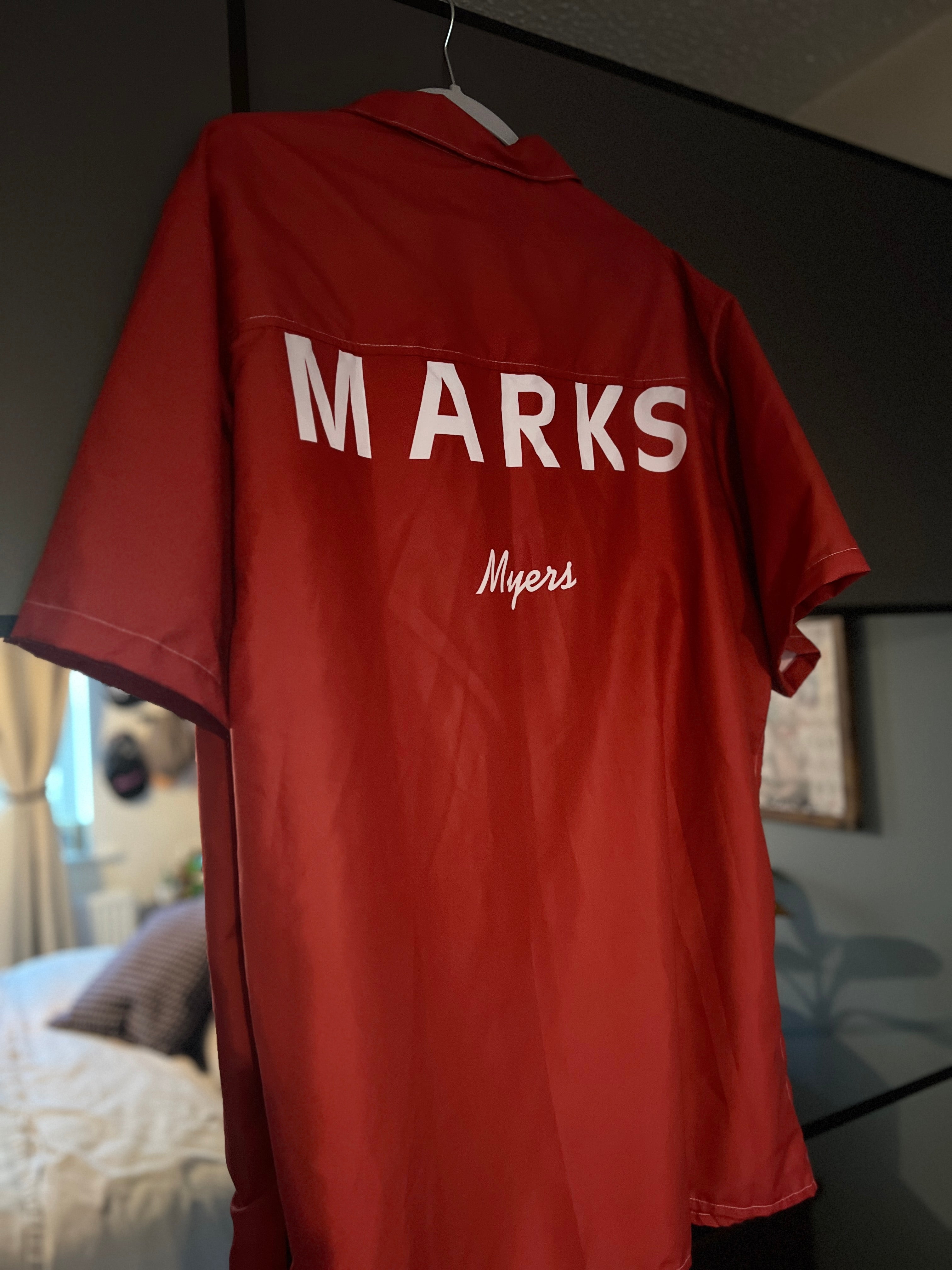 Red Chandler Bing KiSS Unisex button shirt - Marks Myers Spike Season 2 Friends