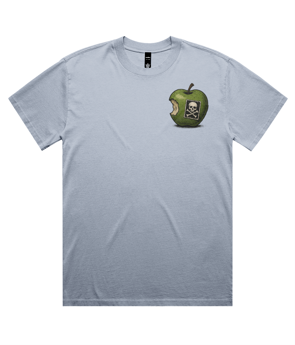 Bite Me Heavy Faded Oversized Tee – Vintage Punk Apple Print