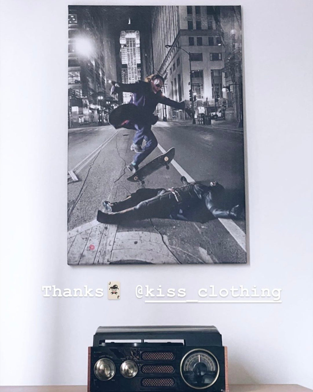 Joker Vs Batman Skateboard Canvas Art - Skateboarding Ollie, Dark Knight