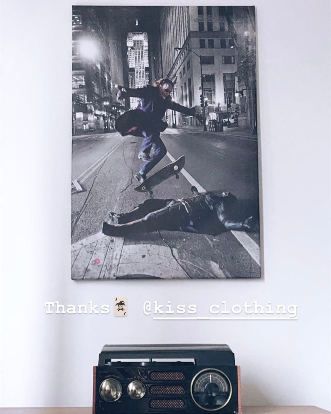 Joker Vs Batman Skateboard Canvas Art - Skateboarding Ollie, Dark Knight