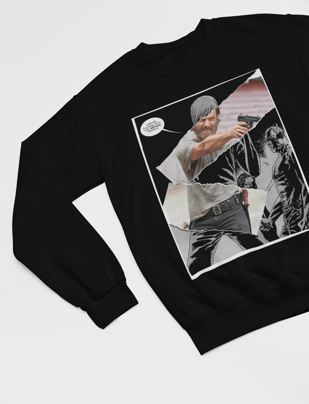 Rick Graphic Sweatshirt | TWD-Inspired Comic Collage Jumper | Unisex Regular Fit