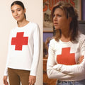 Rachel Green "Red Cross" Long Sleeve Tee – 100% Organic Cotton ‘90s Icon Look