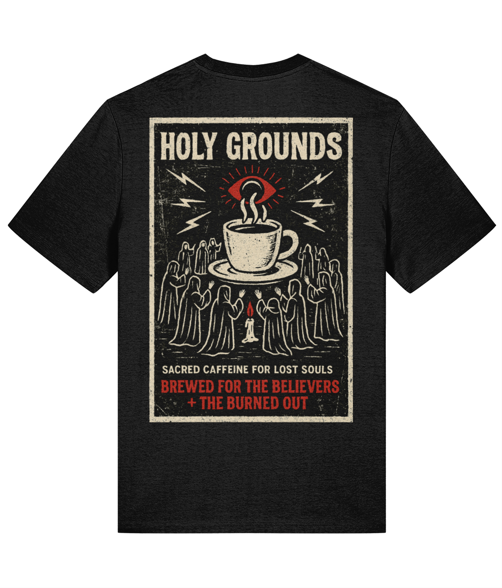 Holy Grounds Coffee - Short sleeve black t-shirt