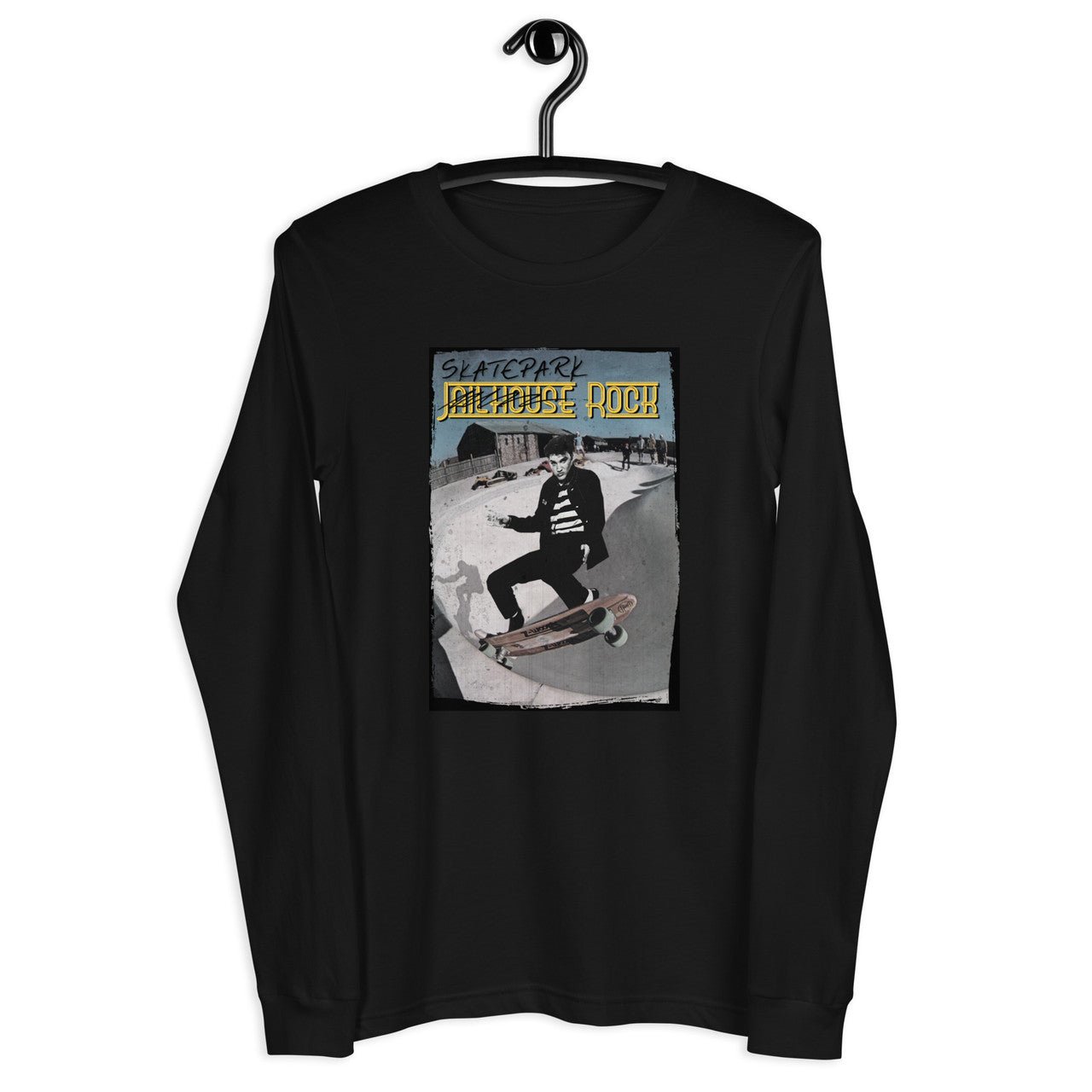 Elvis Presley Skate KiSS Unisex Long Sleeve Tee - Skatepark Jailhouse Rock