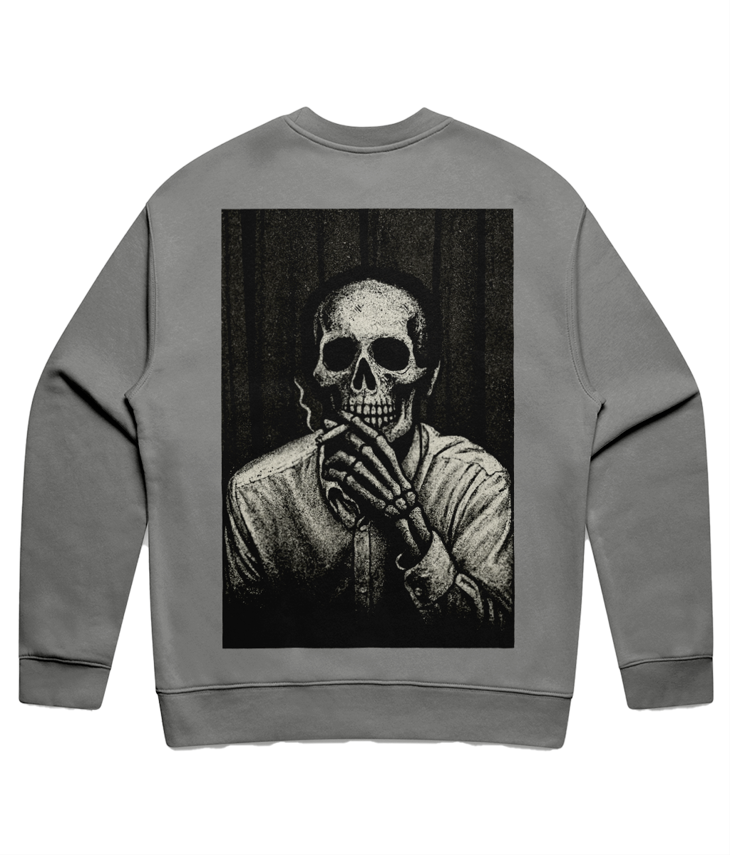 Smoking Skull Sweatshirt – Unisex Relaxed Fit Crewneck | Arctic Monkeys Inspired