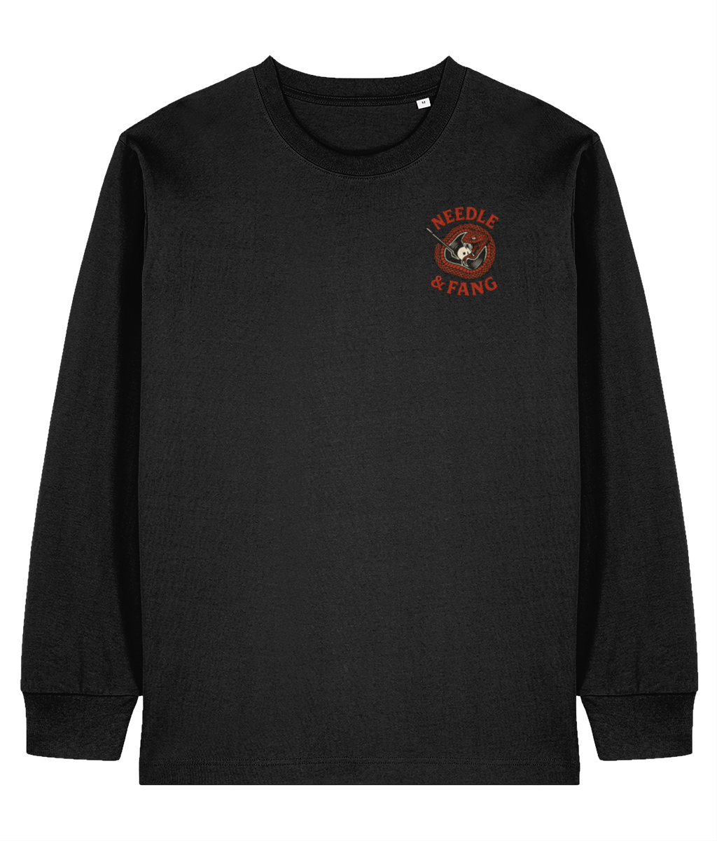 Needle & Fang Heavyweight Long Sleeve T-Shirt – Retro Snake Vinyl Design