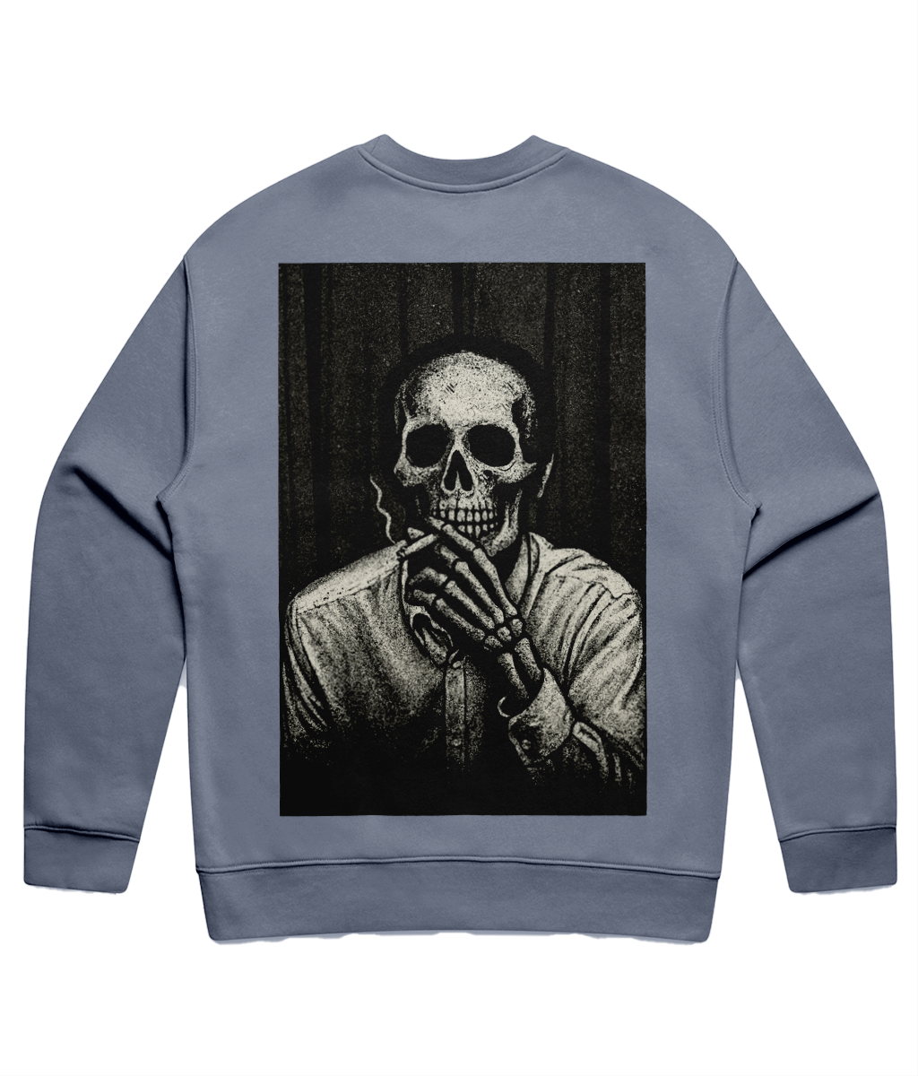 Smoking Skull Sweatshirt – Unisex Relaxed Fit Crewneck | Arctic Monkeys Inspired