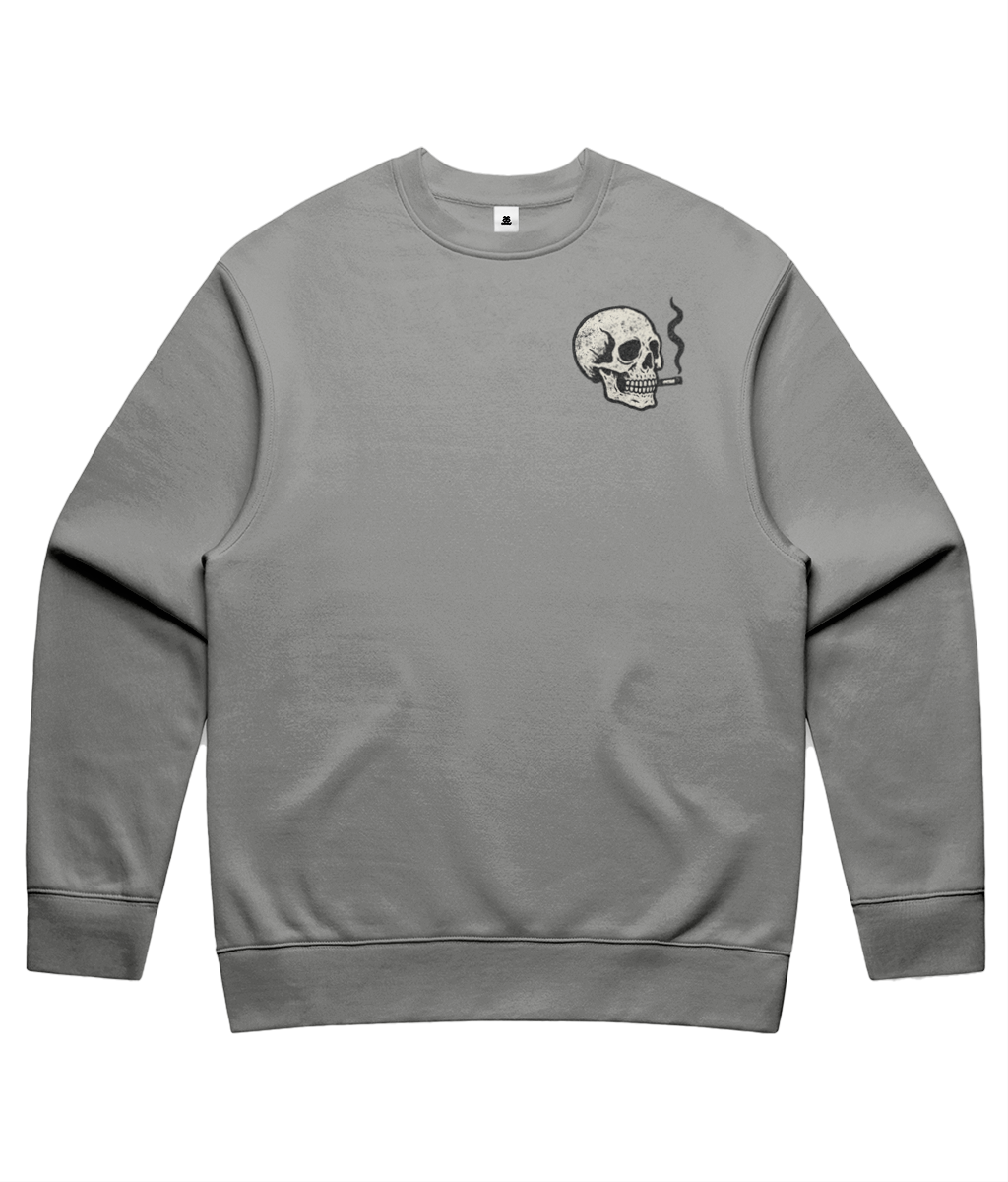 Smoking Skull Sweatshirt – Unisex Relaxed Fit Crewneck | Arctic Monkeys Inspired