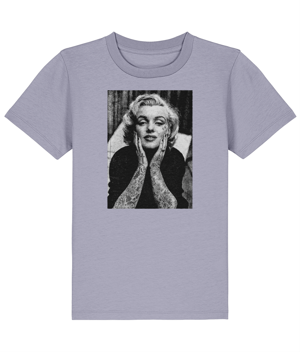 Kids Inked Marilyn Monroe T-Shirt - 100% Cotton Retro Tattoo Style Tee