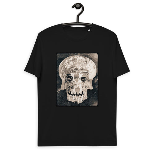 Astronaut Skull KiSS Unisex organic cotton t-shirt - Space Skulls Earth Moon