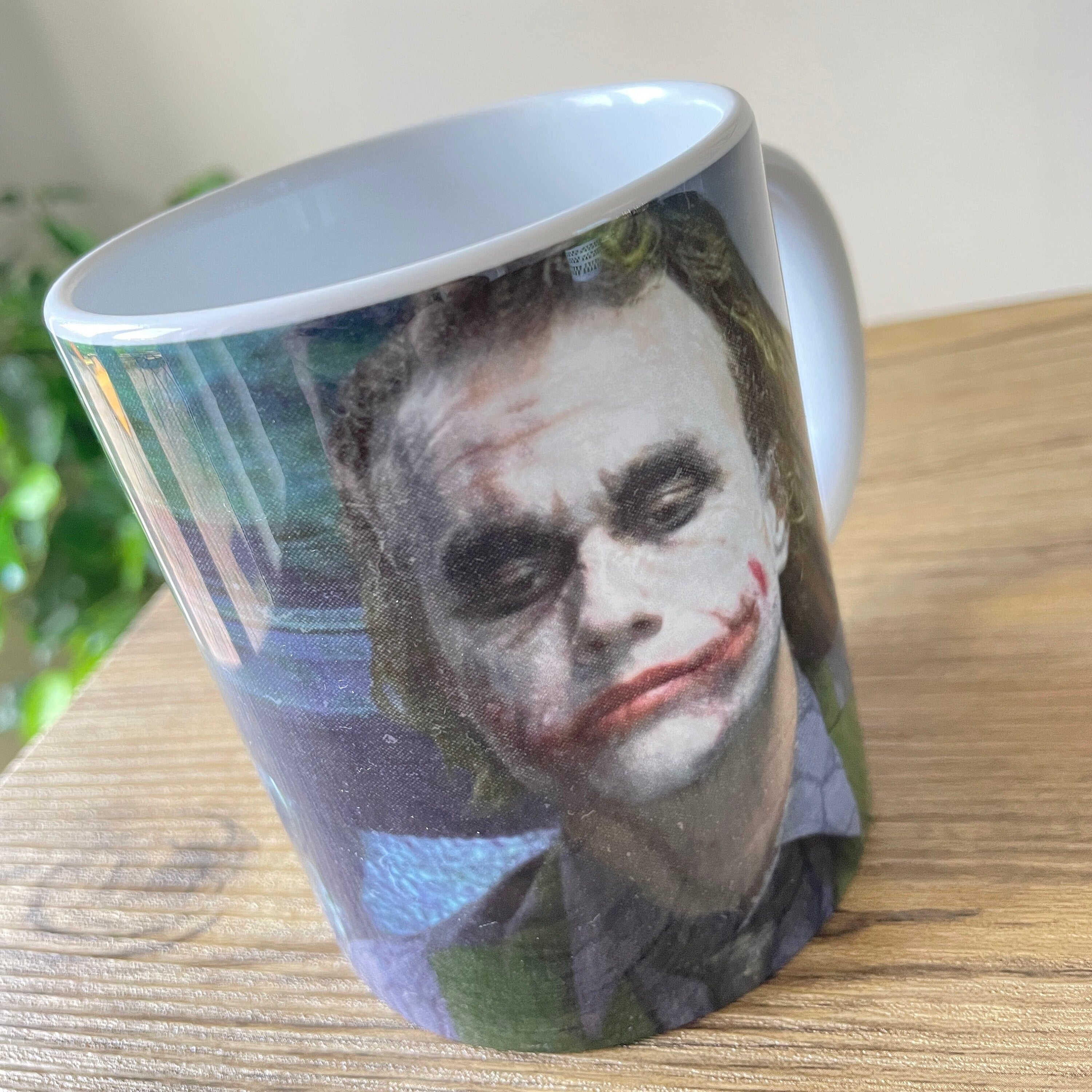 Beetlejuice & Joker Mash-Up Ceramic Mug - Heath Ledger, Michael Keaton