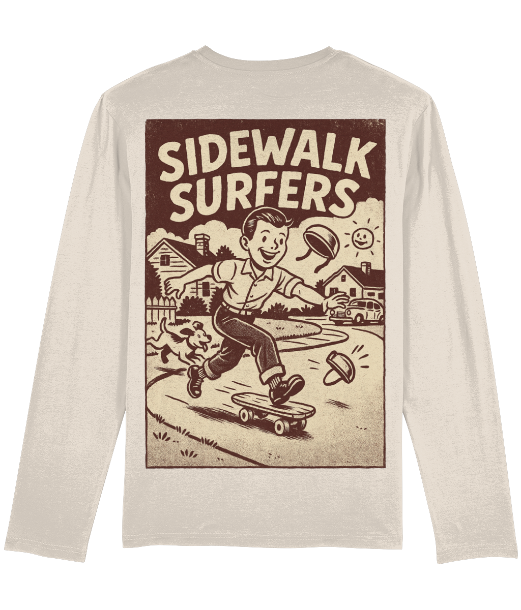 Sidewalk Surfers Skater Unisex Long Sleeve Tee - Lightweight Alt Summer Top