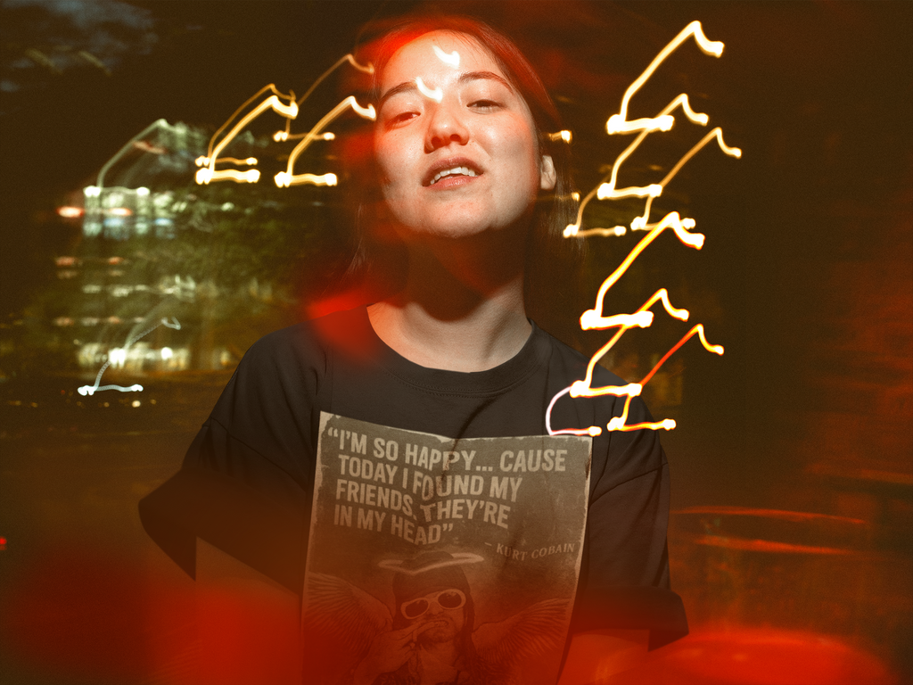 Kurt Cobain Angel Oversized High Neck Tee – 100% Organic Cotton