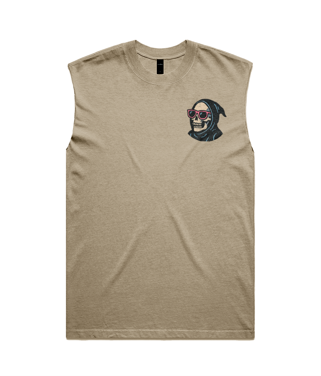 "Pool Side Grim" Oversized Tank – 100% Premium Cotton Sleeveless Tee