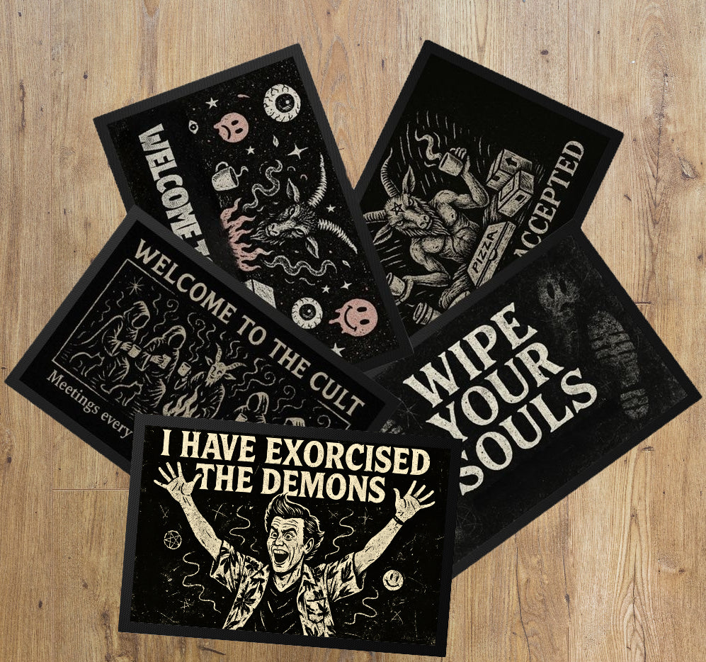 Dark Humour Indoor Doormat | 4 Designs | Gothic Home Decor | 60x40cm Non-Slip