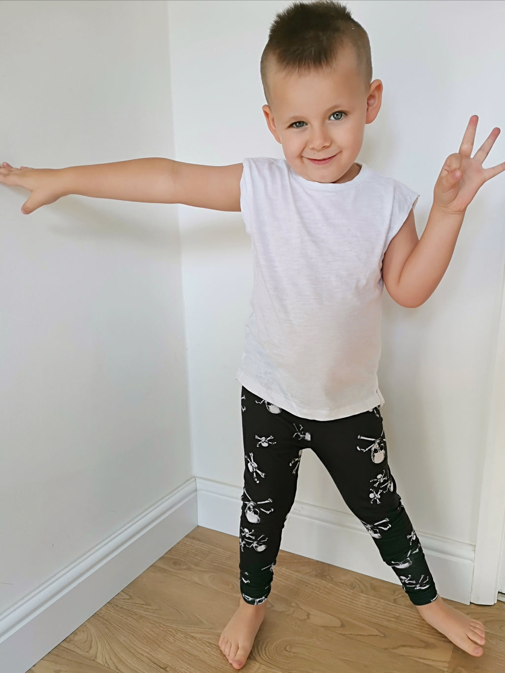 Kids Skull All Over Print Leggings