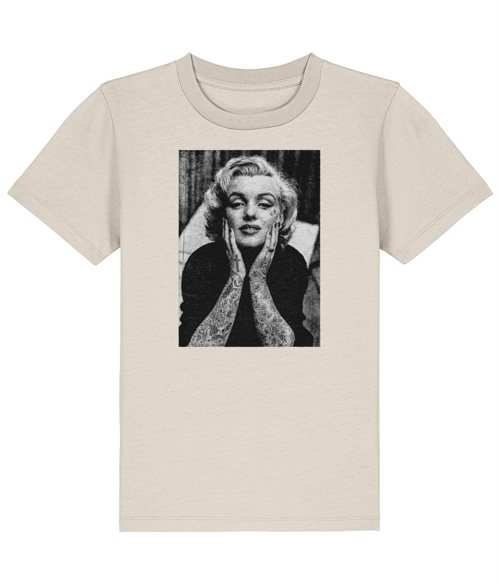 Kids Inked Marilyn Monroe T-Shirt - 100% Cotton Retro Tattoo Style Tee